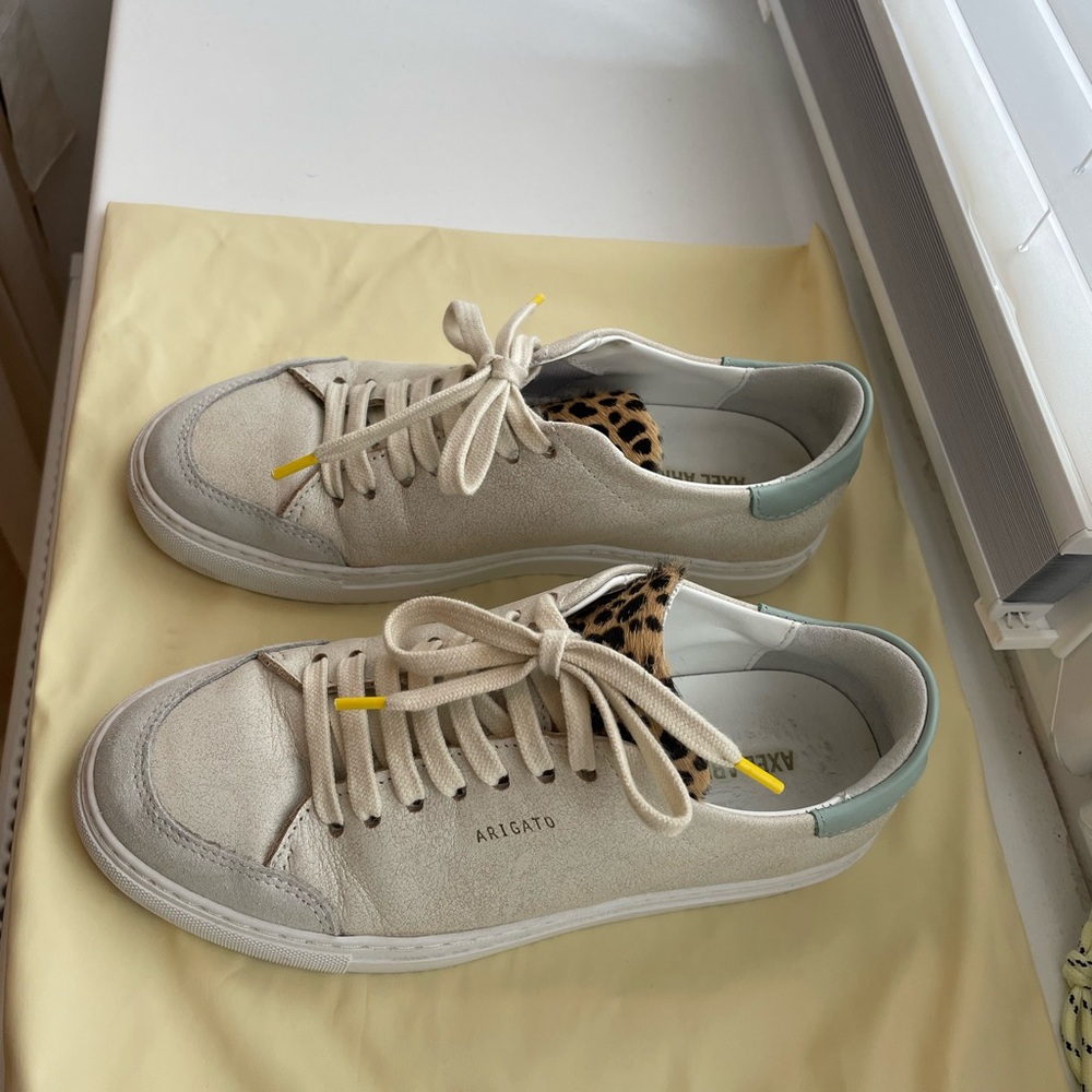 Axel Arigato Beige Sneakers with Leopard Print